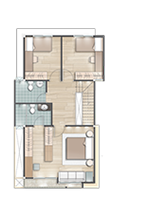 Modern Style Single Home Second Floor Plan